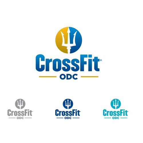 Logo pour une salle de CrossFit (France), thématique : trident, mer, odyssée, poseidon … Design by mes