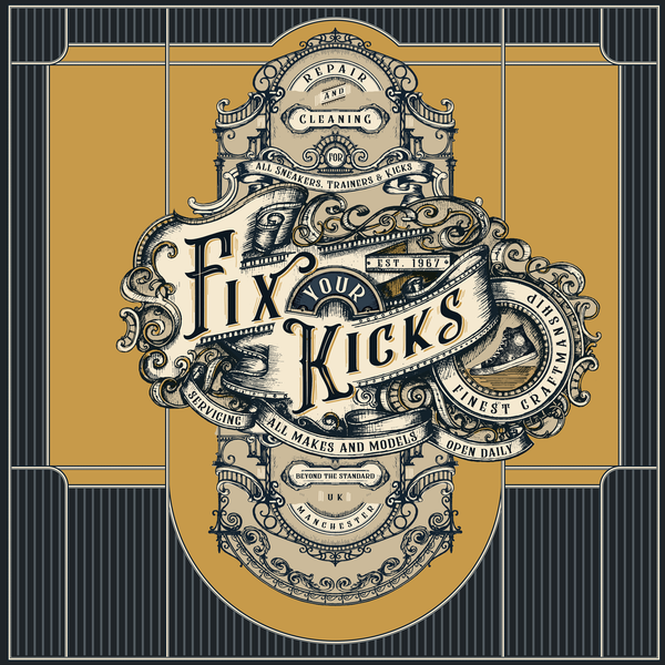 Handdrawn window sign