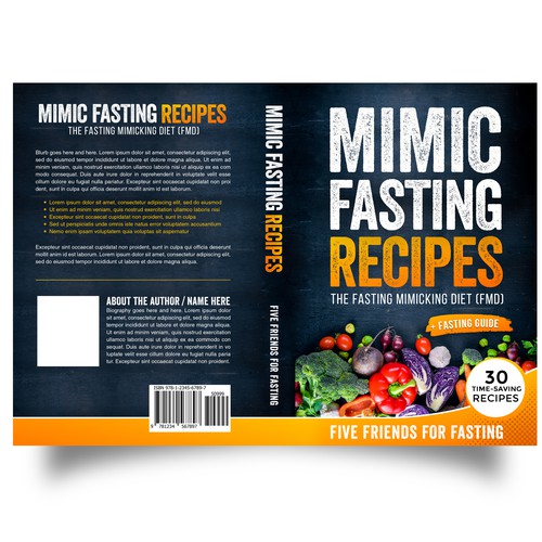 Design a fancy cover+basic layout for an e-book-based recipe book for the new fasting technique FMD Réalisé par iDea Signs