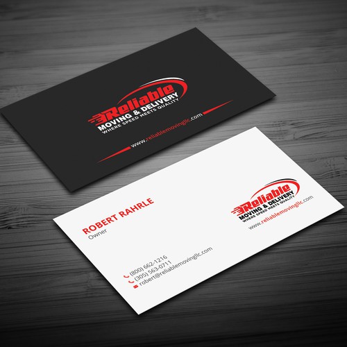 Business Card Design for Moving Company Design by Seerat Razzaki