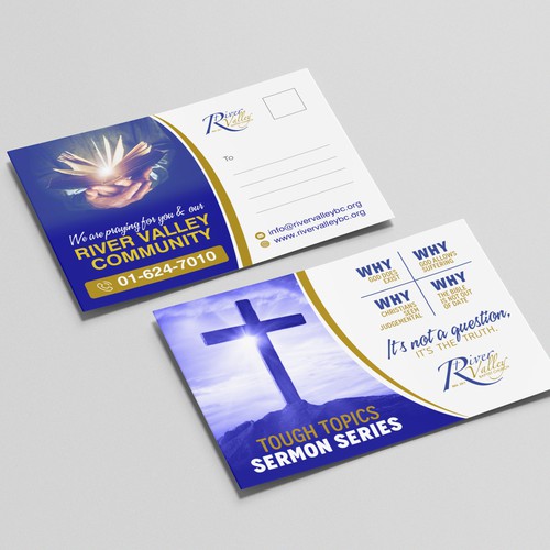 Tough Sermon Series Postcard Design by chandrayaan.creative