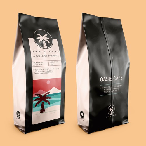 OASIS CAFE COFFEE BEAN PACKAGING DESIGN Design by suraiatonna