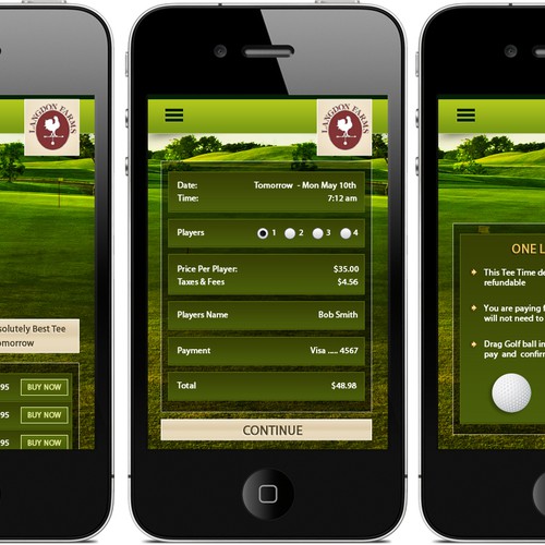 Golf Course app App design contest