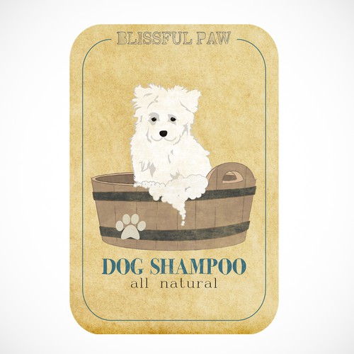 Create a vintage label for allnatural dog shampoo/conditioner