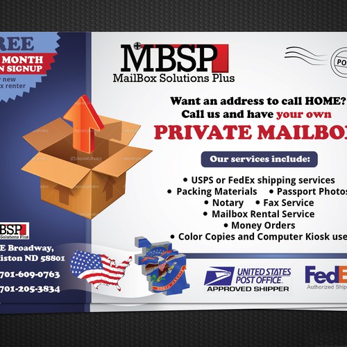 New postcard or flyer wanted for Mailbox Solutions Plus Postkarten