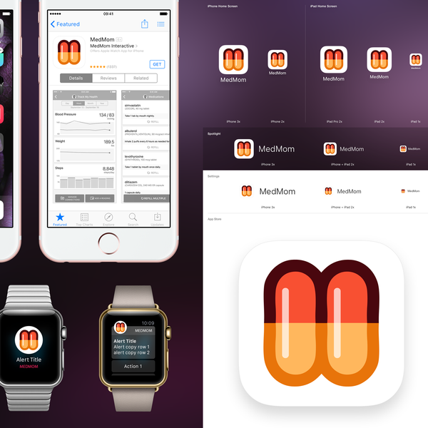 Design by Pixelspam titled "App icon for the MedMom App"