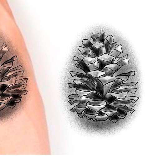 Pine Cone Tattoo Design Design by DesignBogdan