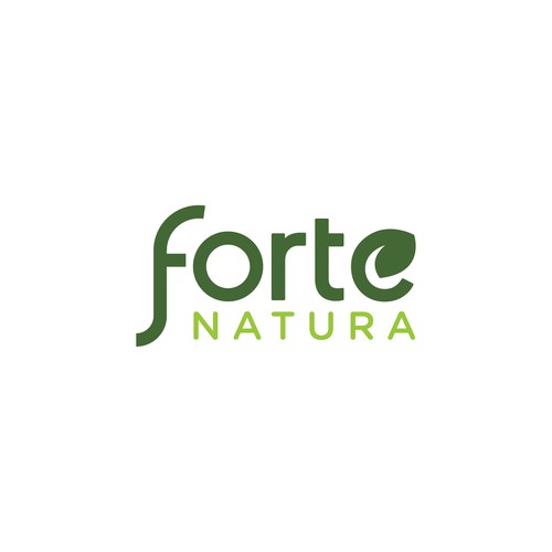 Forte Natura Logo that emphasizes on the word Forte (big) for natural health supplements Design by Luthvi Design