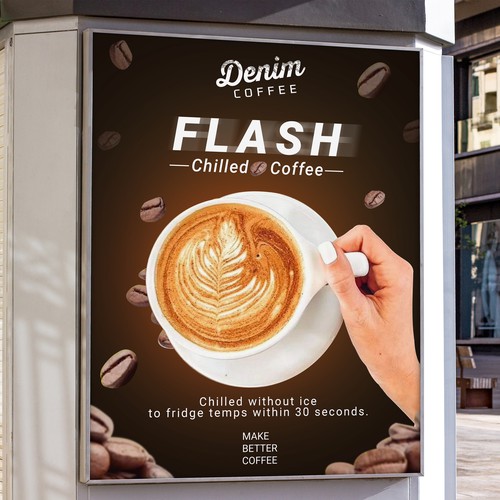 Design a poster to help us introduce flash chilled coffee! Design by Creativity symbol