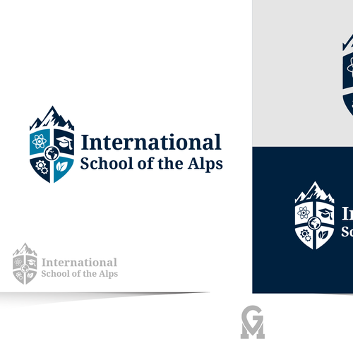 A powerful new logo for an international school in the French Alps Design by M.G. designs