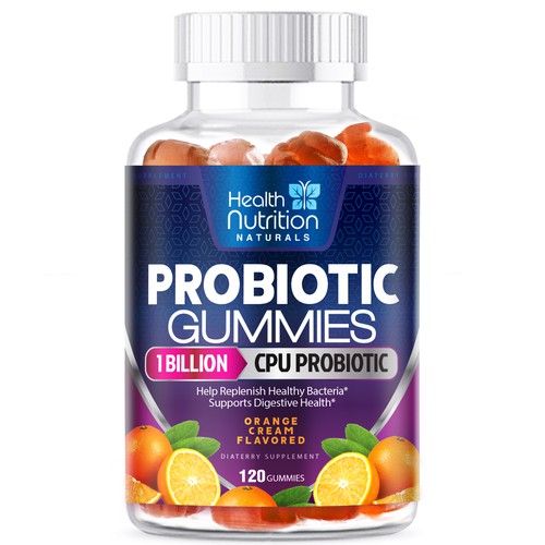 Design Healthy Probiotic Gummies Label needed for Health Nutrition di agooshe