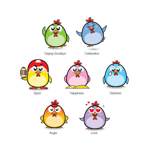 Chicken Emoji Stickers Design by giorgia.isacchi