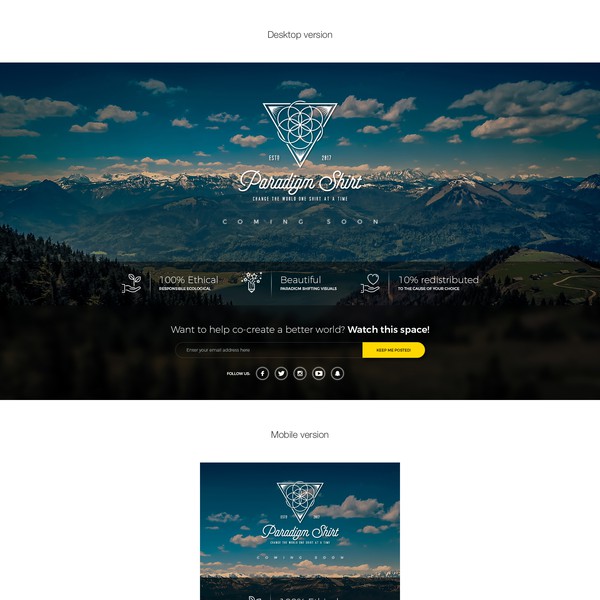 "Coming soon" page design
