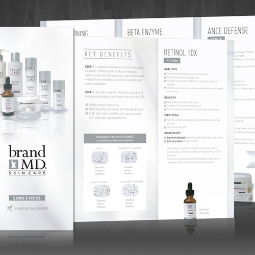 Skin care line seeks creative branding for brochure & fact sheet Réalisé par JCD studio