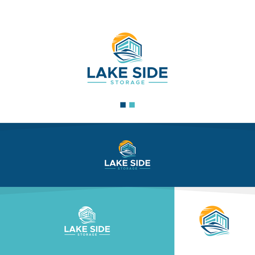 Standout logo for a self storage facility next to a lake. Targeting boats and rvs Design by StudioJack