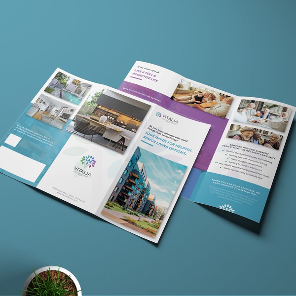 Design by Solid_Studio titled "A clean layout for luxury senior living brochure."