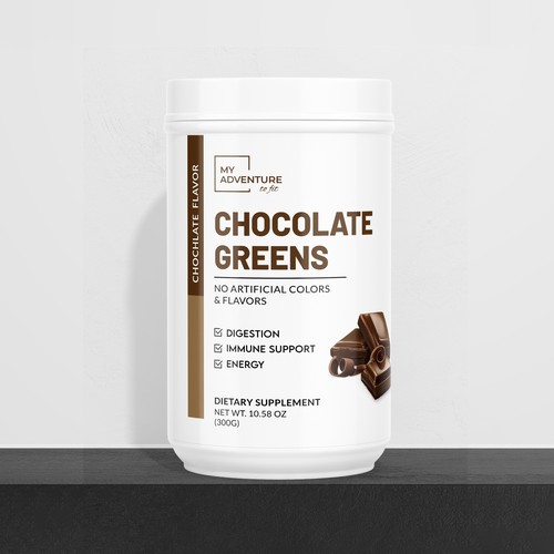 Chocolate Greens Superfood label design Design by Manthanshah