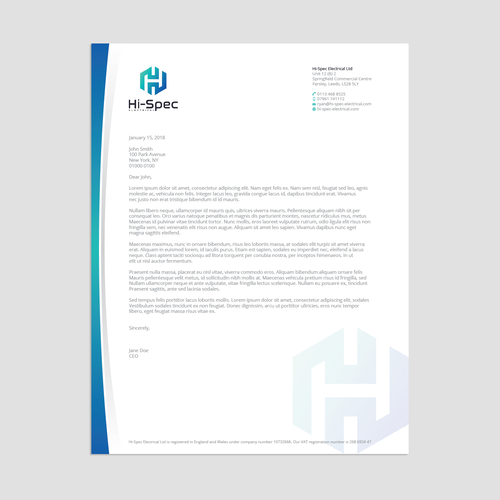 Hi Spec Needs A Modern Letterhead Design From You Stationery Contest 99designs