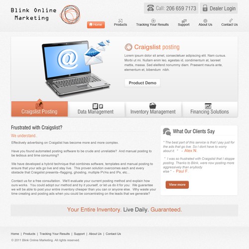 Blink Online Marketing needs a new website design デザイン by codac