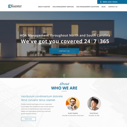 Awesome Residential Management site Design  page design contest