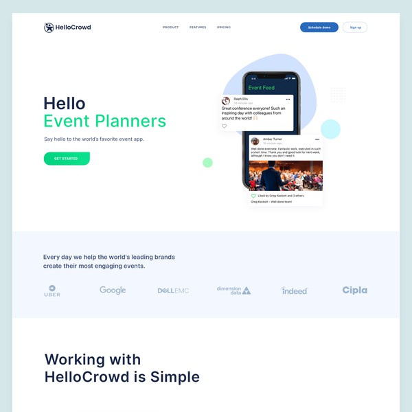Design realizzato da Design Helper intitolato "HelloCrowd "