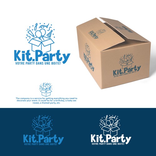 Design a fun logo for a businees offering a party in a box! Design by AdryQ