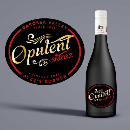 Wine label design. Change suggestions for existing front label. Design by Designer Group