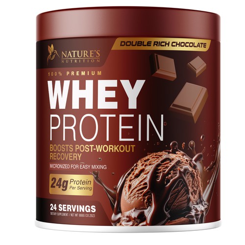 Diseño de Tasty Whey Protein Chocolate Design Needed for Nature's Nutrition de UnderTheSea™