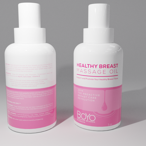 Design design a classy, bold healthy breast massage oil label di babibola