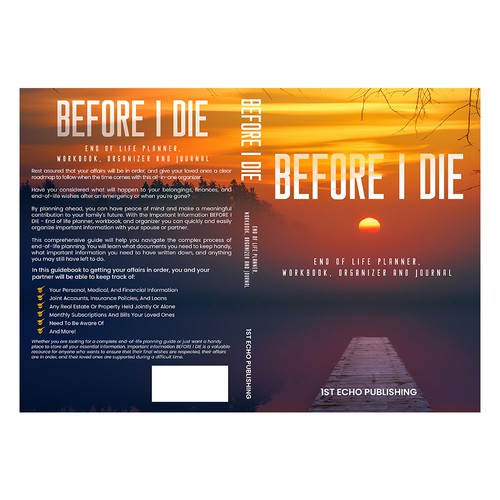 Engaging cover for end of life information journal directed towards 40+ year olds Design by Trzy ♛