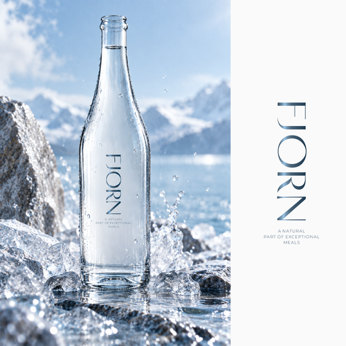 "Create a Premium Brand logo for a New Norwegian Water Brand" winning Product label