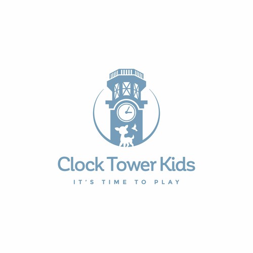 Designs "Clock Tower" logo design for children's clothing brand. Bold