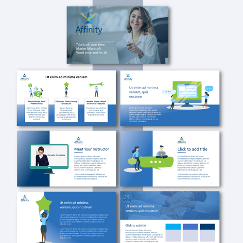 PowerPoint template for digital course slides incorporating our existing branding Design by LGDesigns_Slides