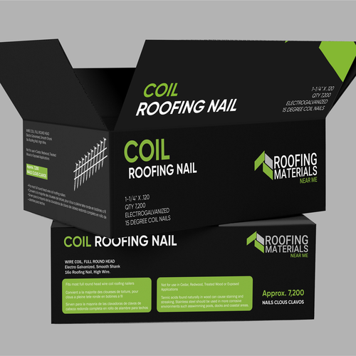 Completely new product package design for nails in the roofing industry. Design by SONUPARMAR