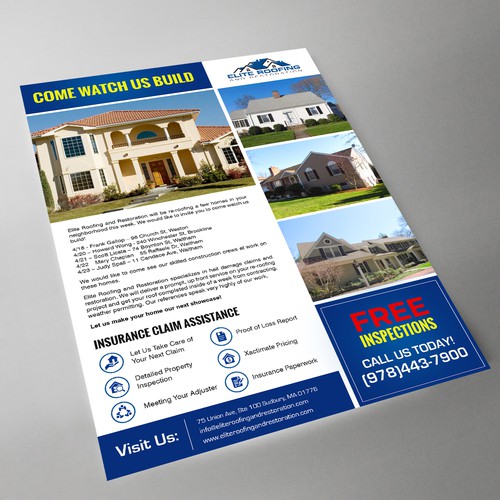 Flyer for upcoming/ongoing roofing project | Postcard, flyer or print ...