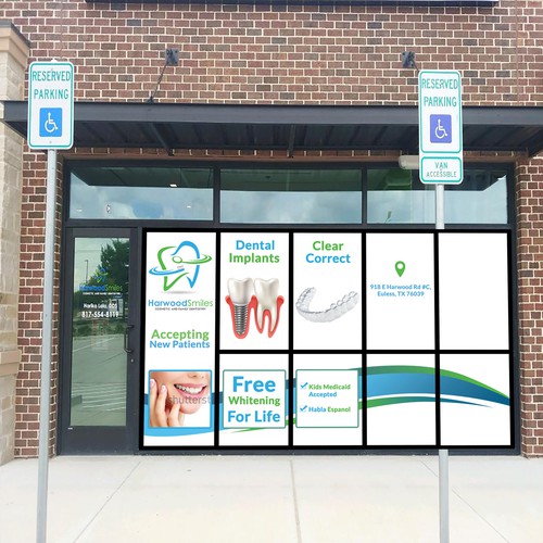 Dental office window signage design | Signage contest | 99designs