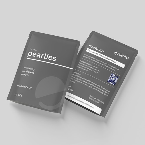 Design an attractive refill pack for a trendy new toothpaste tablet brand Design by farhanubaid