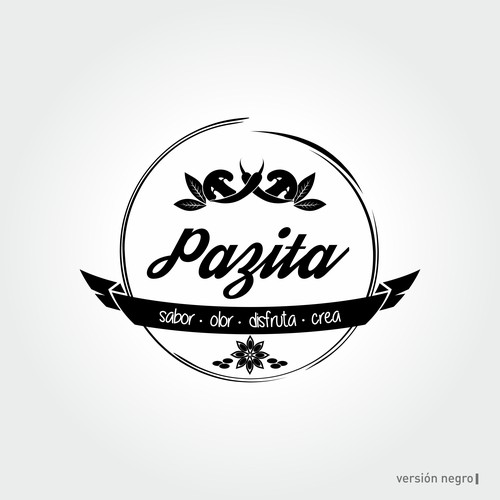 buscando un logo para Pazita, que quiere dar sabor en la cocina Design by Denis Iriarte