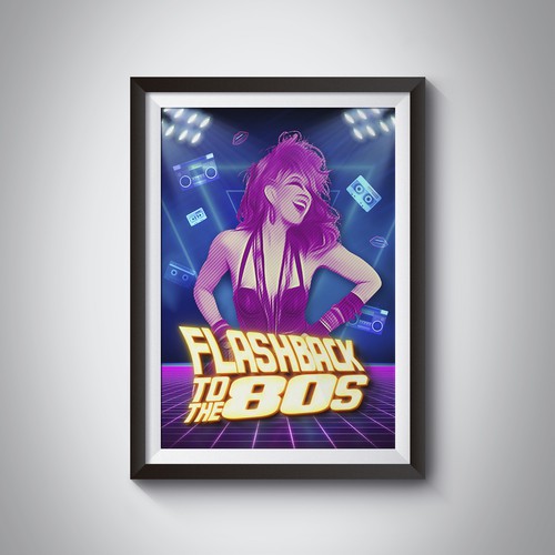Poster for 1980s Pop Music Stage Show Design by DP Creative Studio
