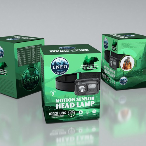 Design the packaging a outdoor headlamp where proceeds are donated to save american wildlife Design by Windmill Designer™