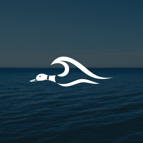 Diseño de Coastal lifestyle brand featuring a mallard duck and wave, appeal to outdoor enthusiasts and surfers de muuter