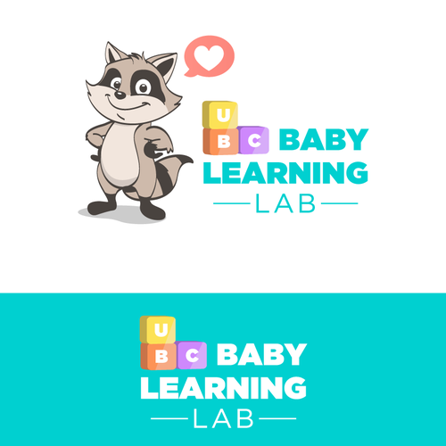 Baby Learning Lab logo: raccoon! Design by Luel