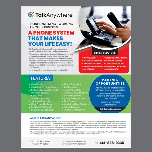 TalkAnywhere Sales Flyer Design by Dzine Solution