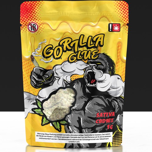 Gorilla Glue Weed Doypack Design by Yoga Zoeko