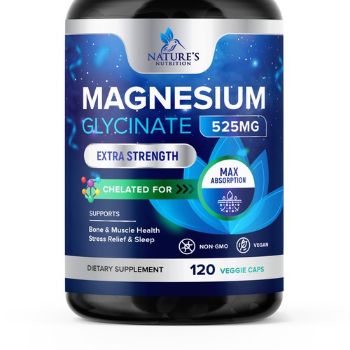 Natural Magnesium Glycinate Design needed for Nature's Nutrition Design by TUNSAY