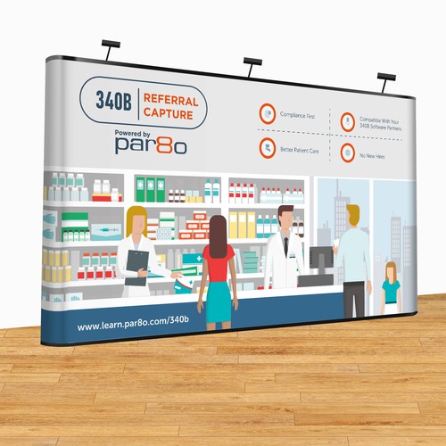 Design tradeshow background backdrop for healthcare company ( 10x20 feet) Design by Coli.W