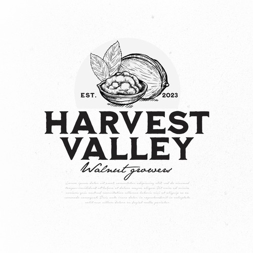 Speciality family walnut farm + walnut oil logo Design by Sebastiano"