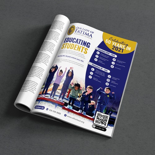 Design a scintillating magazine ad for elementary school Design by idea@Dotcom