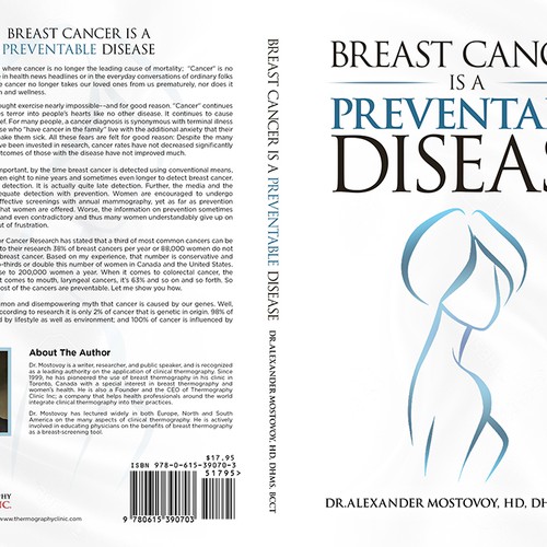 Create a catchy book cover for Breast Cancer Is A Preventable Disease Design by Cover Belle