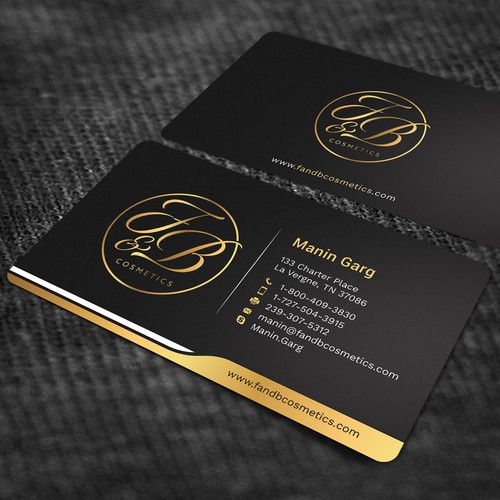 Black & Metallic Gold Business Cards Design by Jahid™